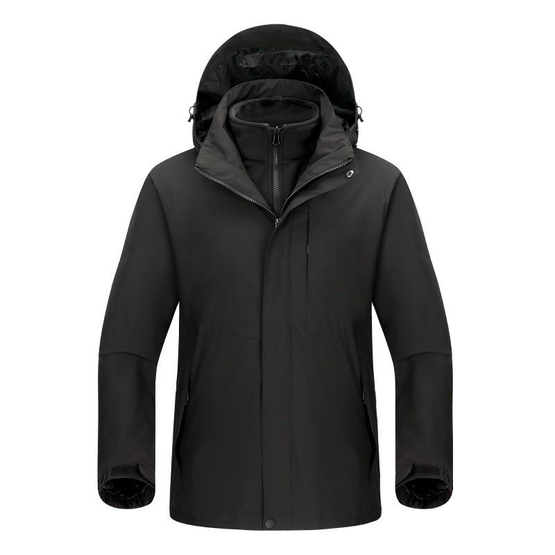 Herren Damen 3-in-1 Wasserdichte Winddichte Wanderjacke Mit Abnehmbarem Fleece-Innenfutter Outdoor Reise Klettern Camping