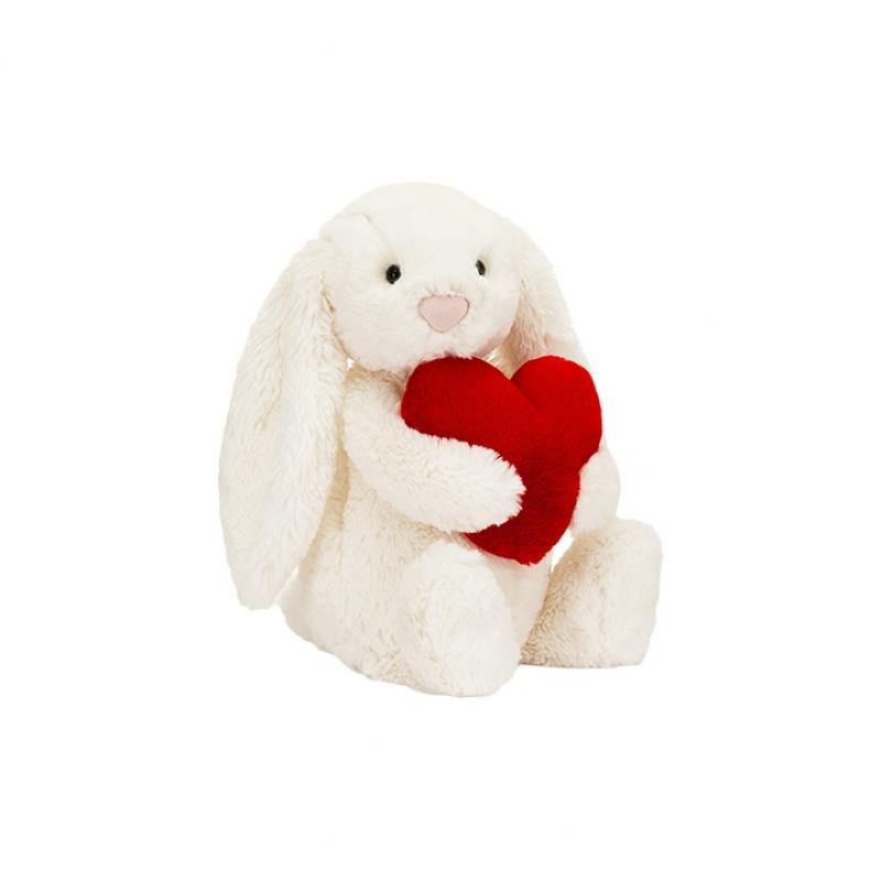 

JELLYCAT Valentine s Day Bonnie Rabbit Red Heart Doll Plush Doll 18/31cm Height Box Not Included
