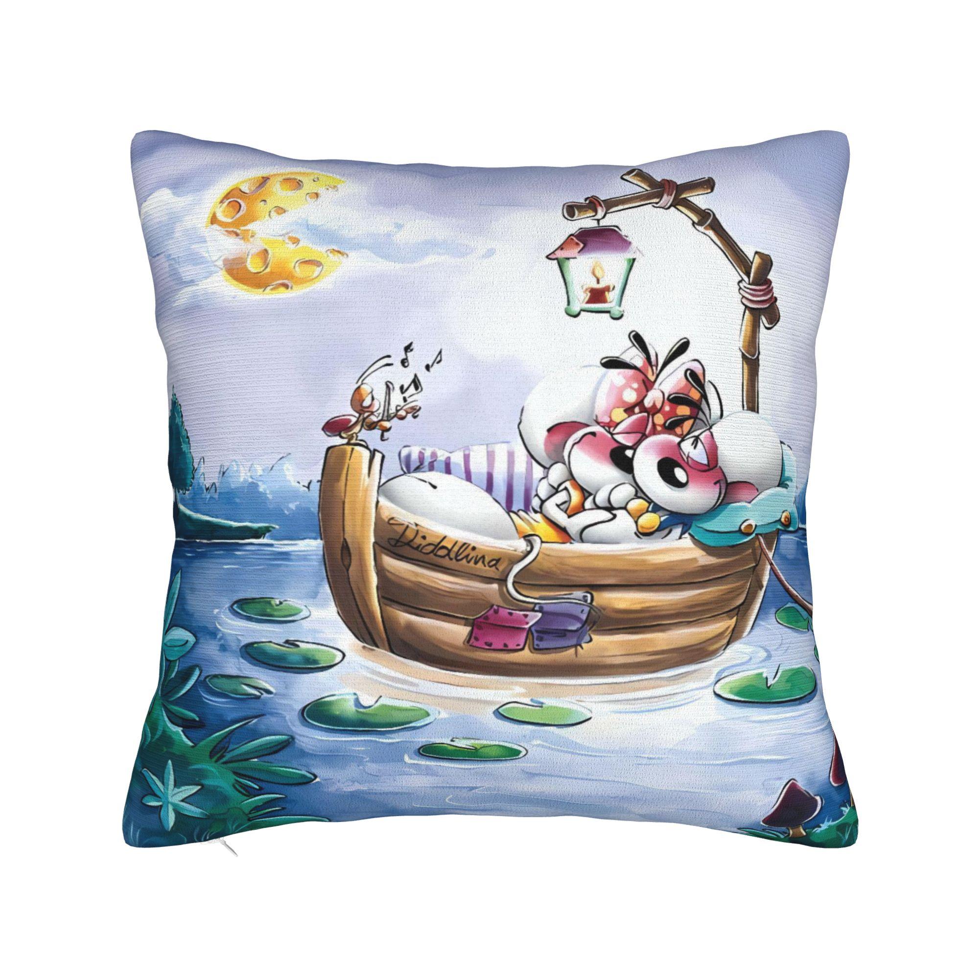 Наволочка Diddl  Спокойной ночи  Уютная наволочка для подушки Смешная наволочка для дивана в гостиной 12x12Inch