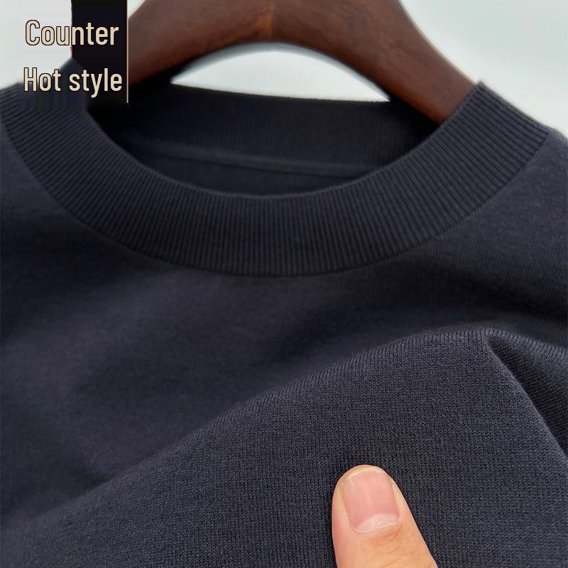 Romon Men's Crew Neck Wool Sweater - Long Sleeve Knitted Top for Spring, Autumn, and Winter