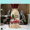Delightful Christmas Themed Wine Bottle Cover Featuring Santa Claus And Car Design