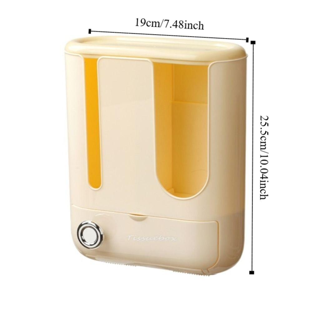 Space Saving Wall Mounted Tissue Box Plastic Garbage Bag Storage Rack Napkin Paper Case Office