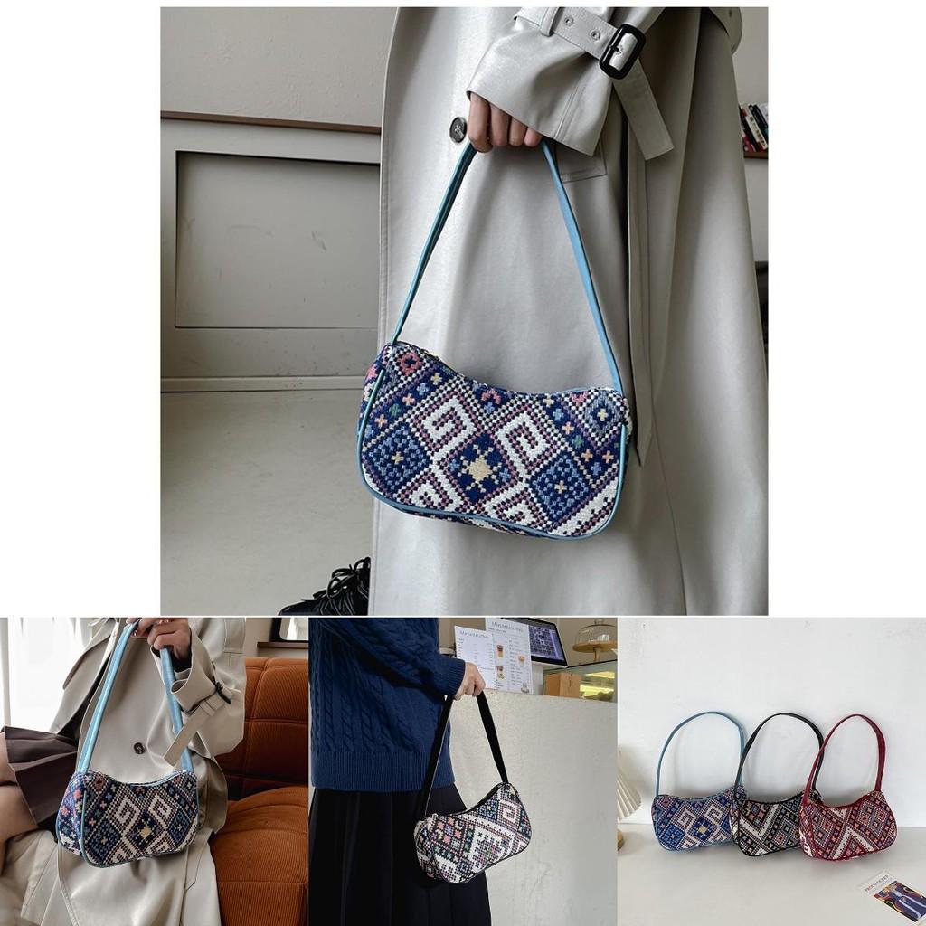 Chic Color Block Design Handbag For Everyday Use With Spacious Nylon Lining