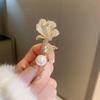 Fashion Pearl Maple Leaf Rhinestone Brooches For Women Elegant Metal Fixed Clothing Pins Daily Jewelry Accessories