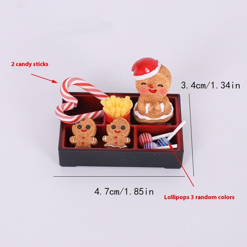 8/10Pcs Dollhouse Miniature Food Toy Candy Stick Biscuit Man Model Christmas Scene Box Ornaments Diy Decoration