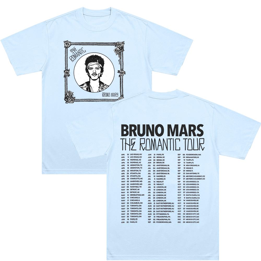 La Camiseta Romántica del Tour Bruno Mars Nueva Fecha Tour 2026 Camisetas Estética Y2K Moda Streetwear Unisex 100% Algodón Tops Cómodos Camiseta de Anime
