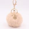 Snowflake Fur Ball Key Chain Bag Charm Plush Ball Keyring Fashion Pompom Pendant  Women Girls