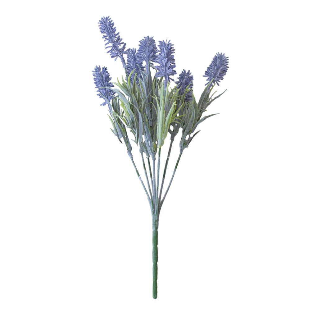 Realistic 7-Head Flocked Lavender Silk Flowers for Home Decor and Wedding Photography