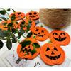 1Pcs Halloween Pumpkin Coaster Orange Pumpkins Absorbent Cup Coasters Woven Pumpkin Drink Cup Pad Mats Heat Resistant Drink