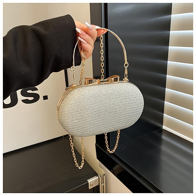 Light luxury sequined hand-held dinner bag, elegant style bag, high-end chain single-shoulder crossbody bag