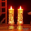 Electric Buddha & God of Wealth Candle Lamp: Plug-in, Everlasting Light, Home Decor for Attracting Wealth and Treasures.