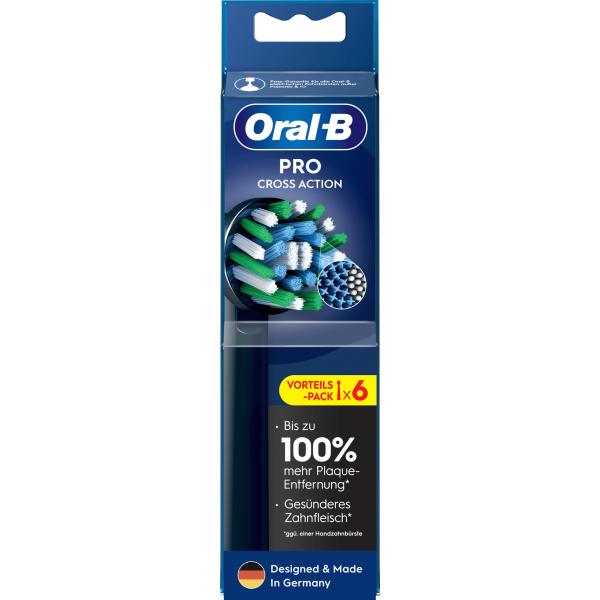 Oral-B Oral-B Replacement Toothbrush Head PRO Cross Action Black 6 Pcs