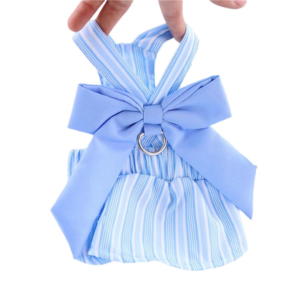 

Летняя юбка для щенков, платье с пряжкой, милая полосатая одежда для маленьких собак, пинчеров, мальтийских болонок, талисманов, платья disfraz perro XS-suit 1-2kg синий