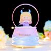 Iridescent Castle Snowfall Crystal Ball Music Box for Kids - Dreamy Fairy Tale Carriage.