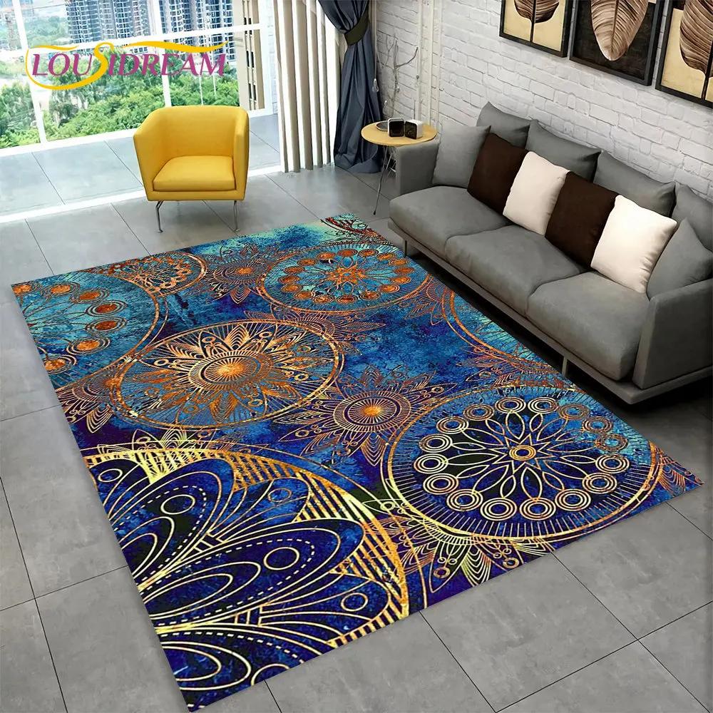 Bohemia Mandala Geometric Area Rug,Carpet Rug for Home Living Room Bedroom Sofa Doormat Kitchen Decor,Kid Non-slip Floor Mats
