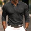 Long Sleeve Polo Shirt with Forest Print, Stylish Casual Top for Daily Wear
