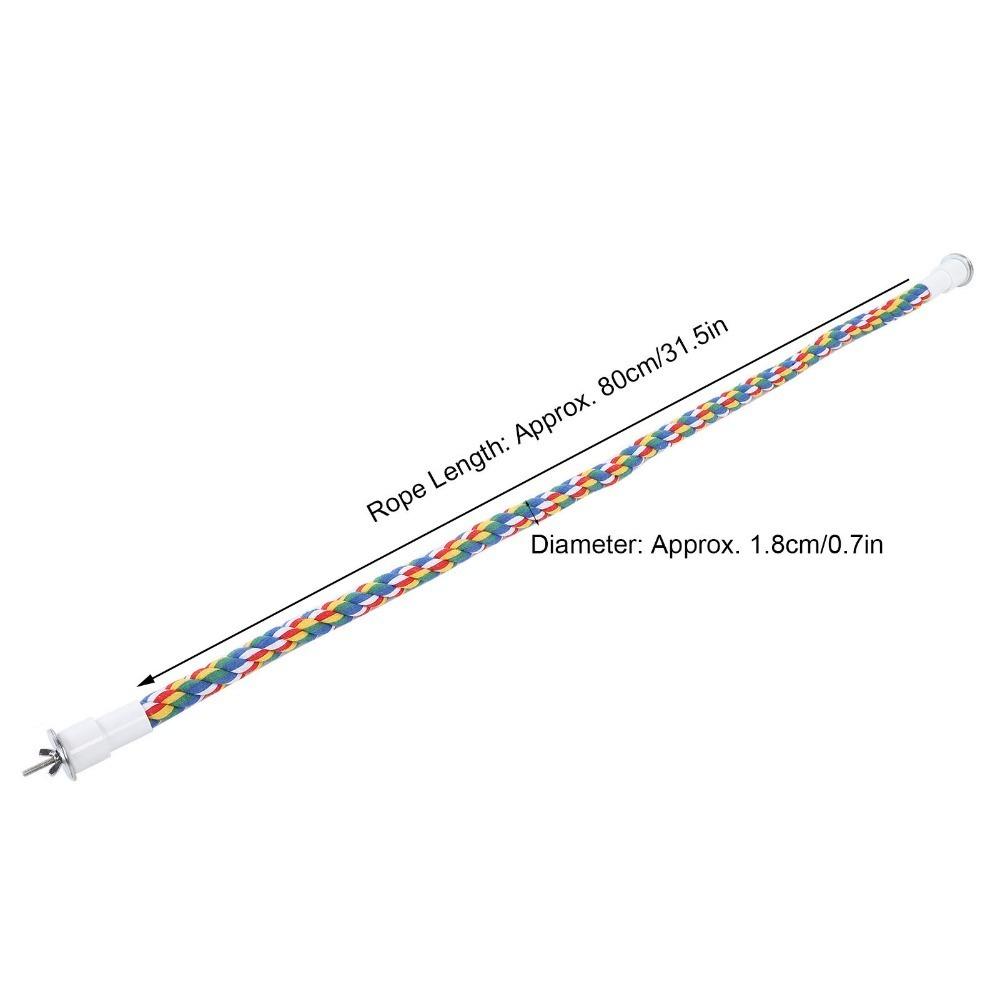 2pcs Colorful Cotton Rope Rope Perch Handmade Bendable Bird Swing Stainless Steel Spiral Stand Chew Toy Indoor Play