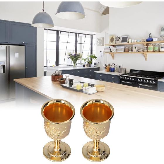 

2 шт. Винтажный металлический тисненый бокал для вина, Золотой ретро-бокал, Бокал для вина с гравировкой цветочного узора для домашнего бара, вечеринки, свадьбы