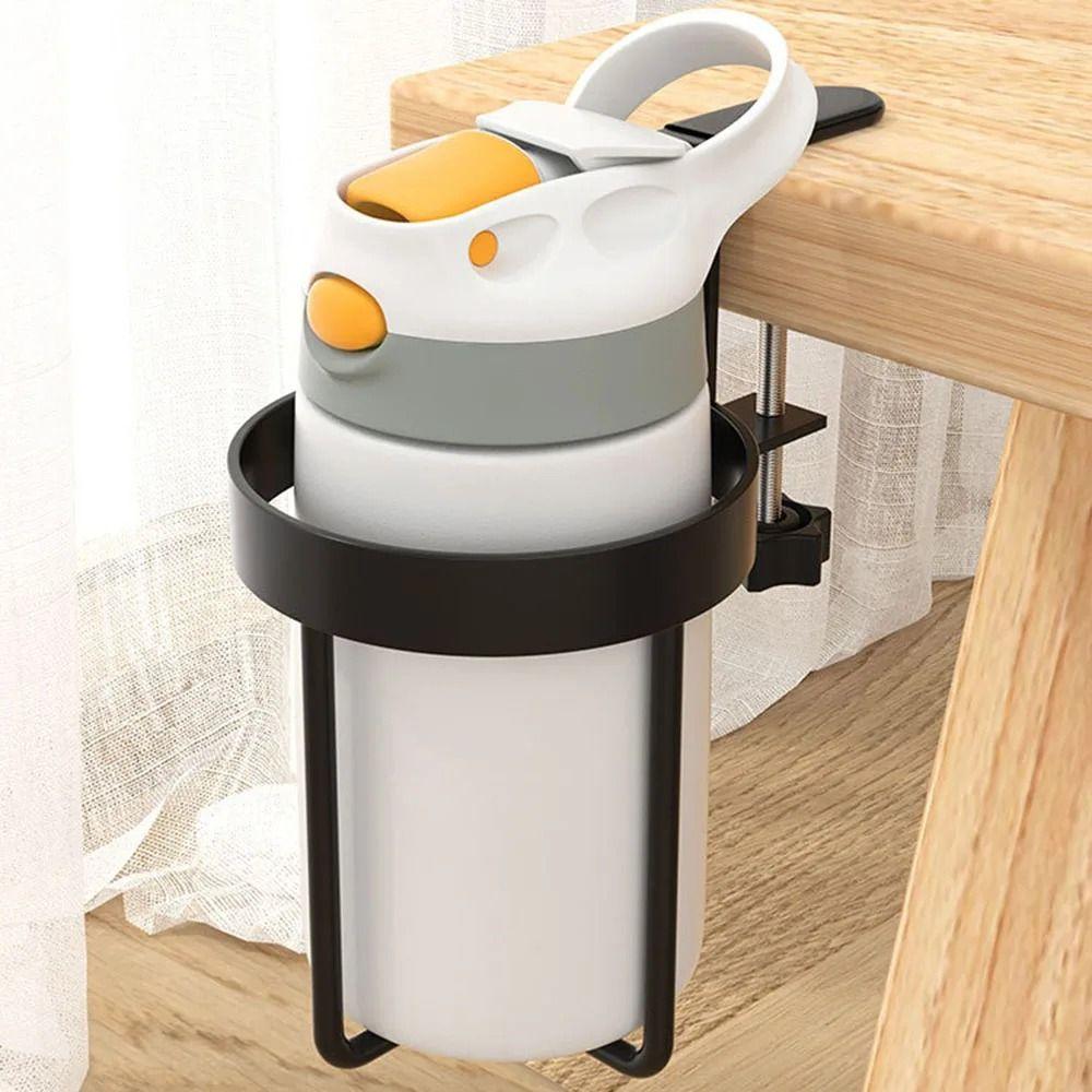 2 In 1 Clip-on Cup Holder Waterproof Cup Hanging Storage Holder Desktop Mug Rack  Desk
