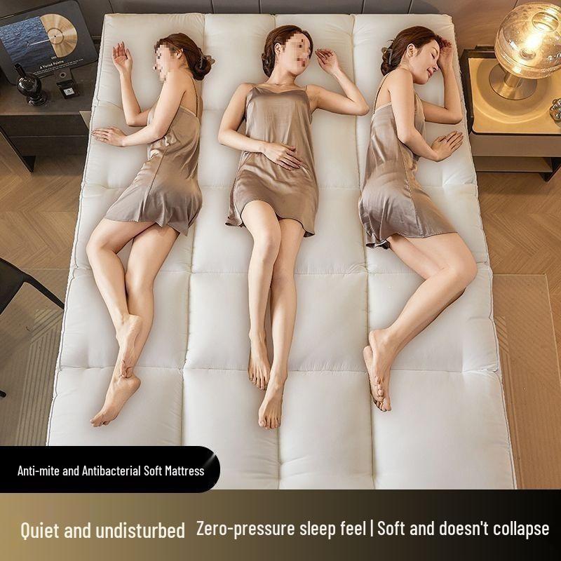 Funda de Colchón Antideslizante Rayada Estilo Hotel - Gruesa, Suave, Plegable Ropa de Cama para Uso en Casa o Estudiantes
