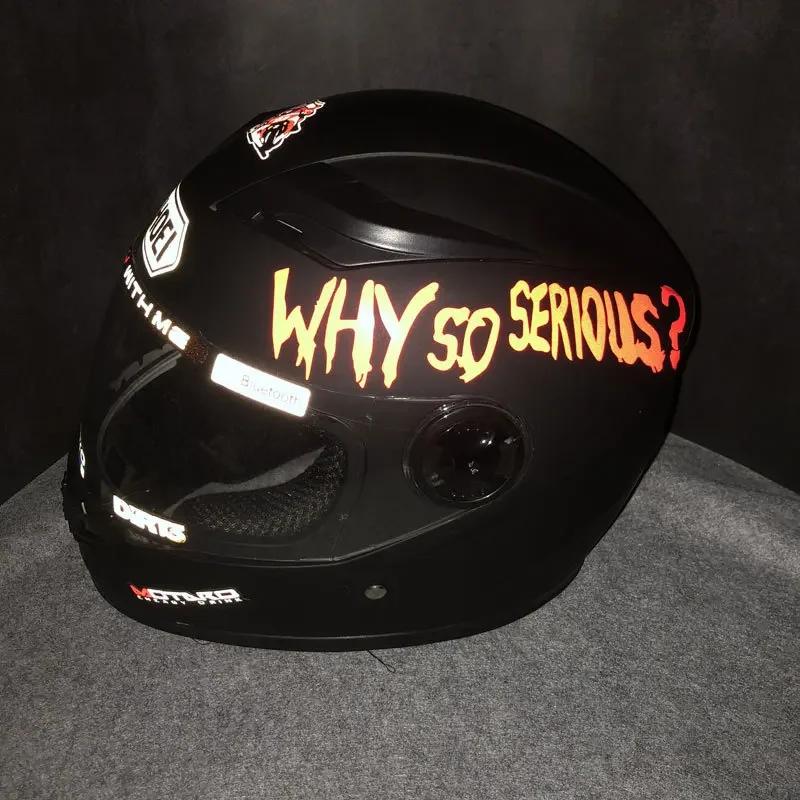 1 Stück Autoaufkleber WHY SO SERIOUS Motorradhelm Kreativer Aufkleber Halloween Englisch Auto Dekoration Aufkleber