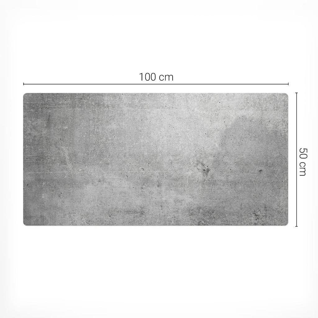 Vinyl Desk Mat with Stylish Concrete Texture Print 100x50 Cm