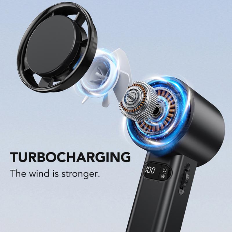 

F83 High Speed Turbo Handheld Fan Summer Cooling Desktop Fan Grey