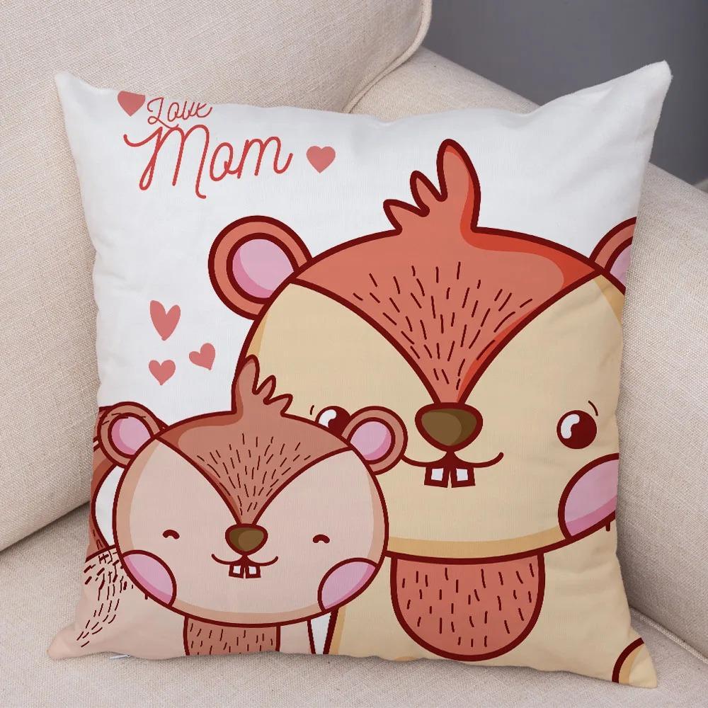 Cartoon Fox Rabbit Print Pillowcase Car Ornaments Office Living Room Home Pillowcase