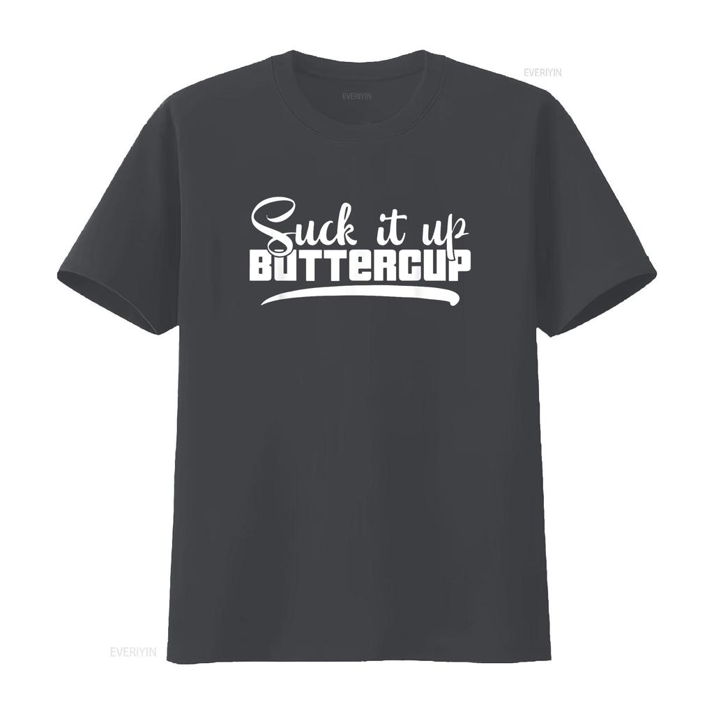 Womens Suck It Up Buttercup Motivational Workout Fitness T Shirt Black 2XL Vintage Washed Breathable Designer Clothes