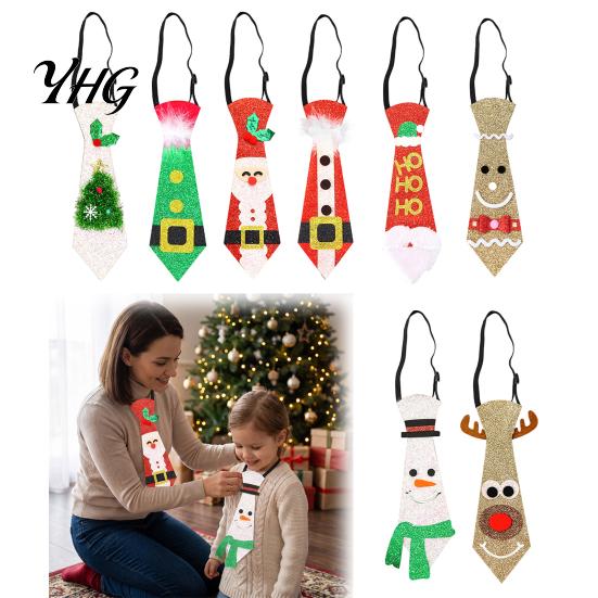 Holiday Atmosphere Clothing Adjustable Glitter Christmas Necktie, Non-woven Fabric Dress Up Costume Quick Wear Necktie Accessories, Sparkling