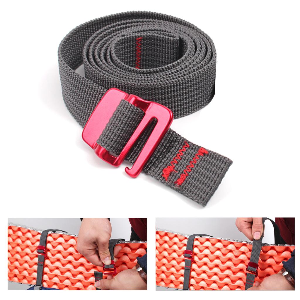 Nylon Tape Rope with Quick Release Hook Tension Belt 150cm Cord Travel Backpack Outdoor Buckle Tie Down Belt Cargo Strap