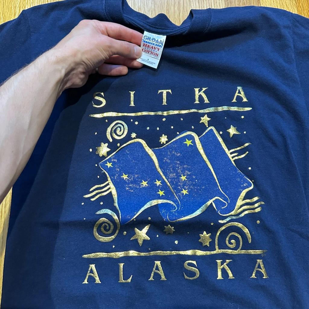 Sitka Alaska Y2K Vintage T-Shirt Adler Reise USA Amerika 90er Klassisch Ozean