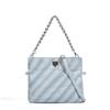 Korean Style Chain Twill Folding Tote Bag New Women's Bag Casual Commuting Large Capacity Denim Bag Crossbody Single Shoulder