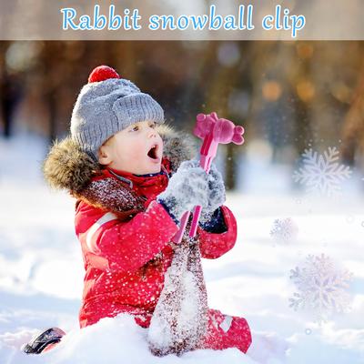 1Pcs Bunny-shaped DIY SnowBalls Model Clips for Adults Children Unisex Plastic Snowball Mould Toy Outdoor Winter Snow Play Toys