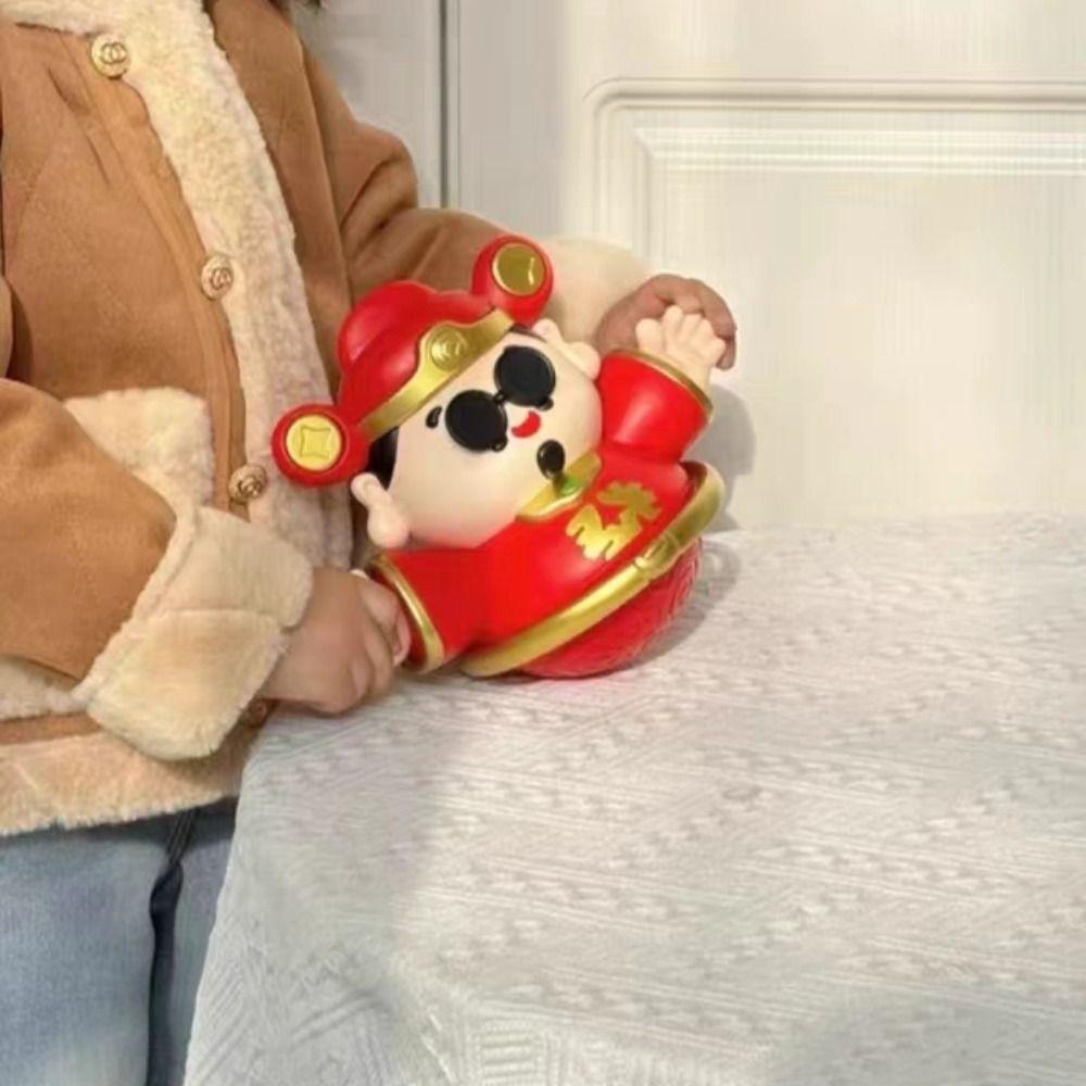 Beat Music God of Fortune Figurine Chinese Tradition Myth Tumbler Money Saving Box  Home Decor