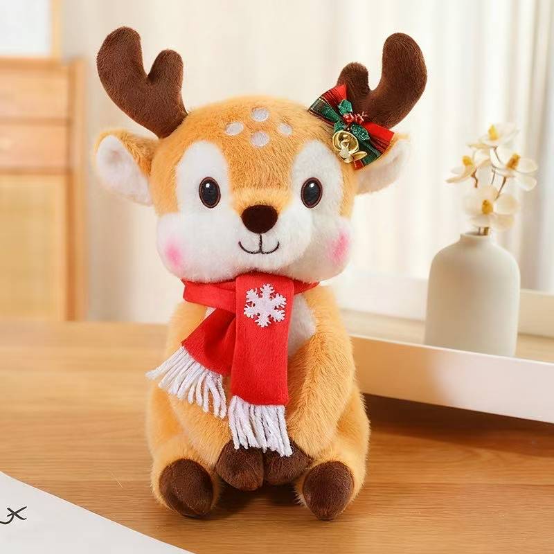 

Non-Toxic Latest Christmas Scarf Deer Doll Pillow Kawaii Stuffed Plush Toy Doll Cartoon Anime Cute Children S Birthday Gift Fun Doll 30cm