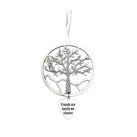 Christmas Friendship Charm Gift Metal Hanging Snowflake/Star/Round/Snowman Shaped Decoration with Blessing