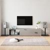 Speaker Stands 2 Pcs Black Tempered Glass 1 Pillar