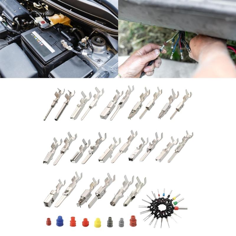 

500 шт. Автомобільні дротові клеми З єднувач Пін 1-3.5мм Автомобільний електричний з єднувач Неізольований Штекер Видалення Мама Тато Обтискний Пін