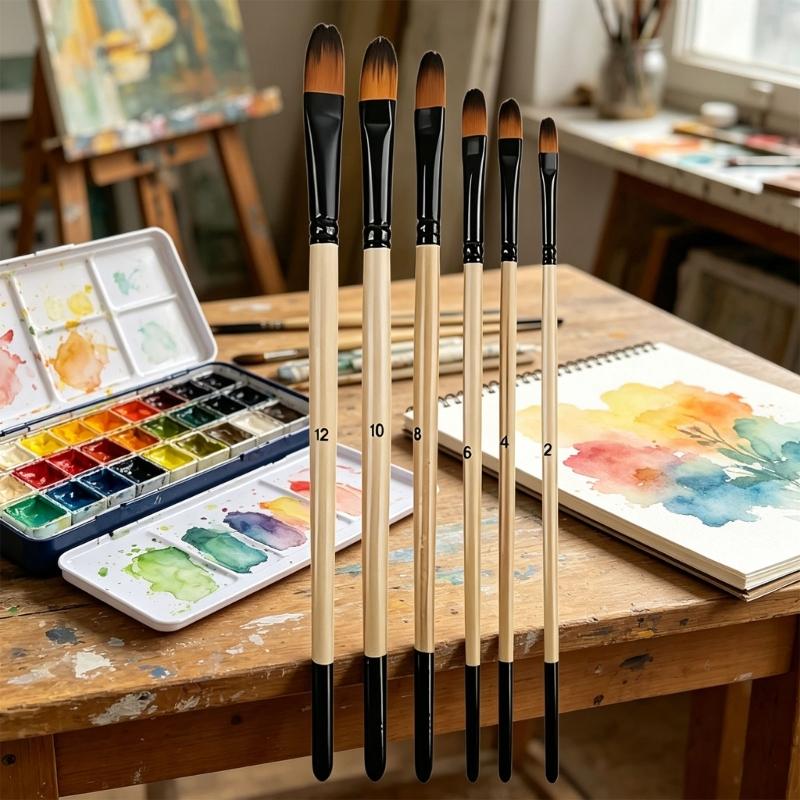 32-teiliges Künstlerpinsel-Set Ergonomischer Holzgriff Nylonborsten Pinsel für Öl-Aquarell-Acryl-Gouache Kunstmalerei