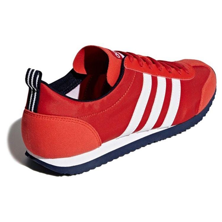 Adidas Neo Vs Jog Comfortable Suede Fabric Shock Absorption Non-Slip Low-Top Running Shoes Unisex Sneakers Red White DB0463
