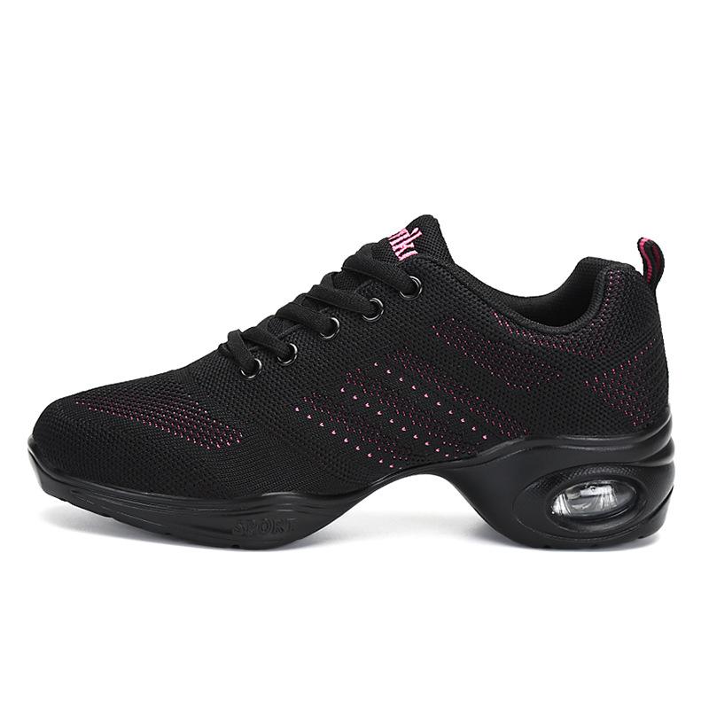 

Туфли для квадратного танца, танцевальные туфли, женские туфли на мягкой подошве, танцевальные туфли, современные танцы дышащие вязаные «муха» черные «призрачный шаг» латиноамериканские танцы новые 35