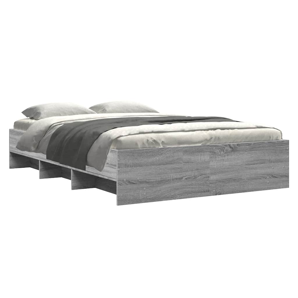 Bed Frame Gray Sonoma 120 x 190 cm Particleboard