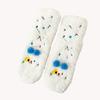 1 Pair Women'S Cute Cartoon Pom Pom Plush Socks, Ultra-Soft Lamb Thick Warm Home Socks, Winter Comfortable Non-Slip Floor Sleeping Socks
