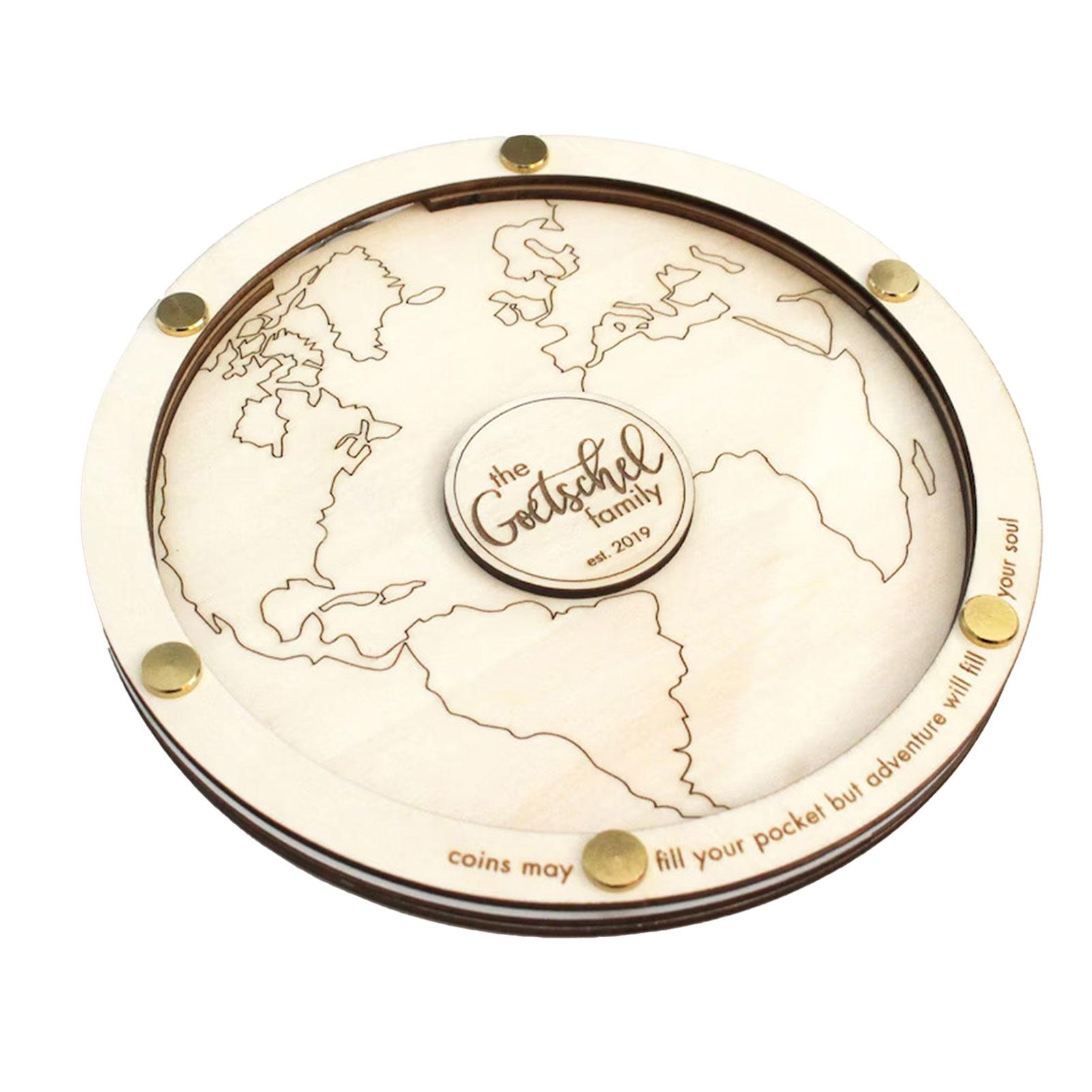 

Деревянный футляр для хранения монет, карта мира, шкатулка для хранения драгоценностей, подарок на День защиты детей Small