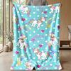 Unicorn Rainbow Magic Theme Blanket Lightweight Warm Flannel Blanket Decorative Throw Blanket for Home Decoration
