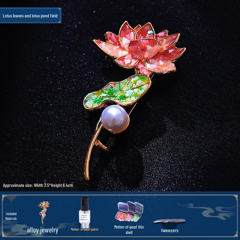 Mother-of-Pearl Hairpin Craft Kit: Brooch & Hairpin Shell Fragments - Perfect Mother’s Day Gift