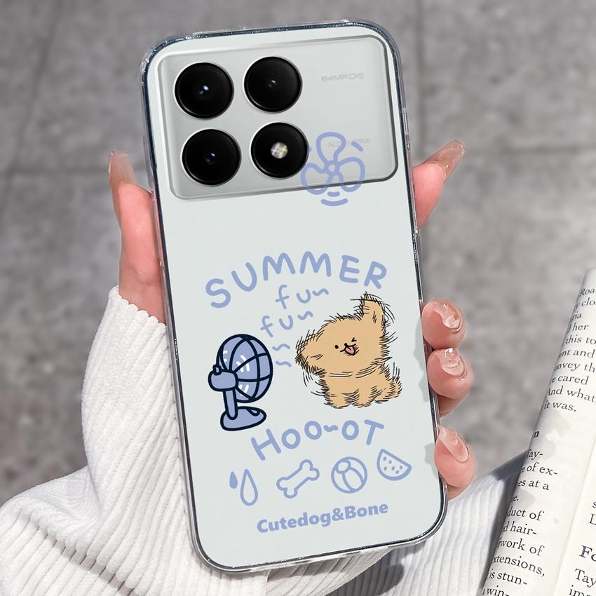 Case For Redmi K70e K60e K80 K70 K60 K50 K40 K30 K20 Pro K30i Cute Cartoon Piggy Pattern Phone Cover Transparent TPU Anti Fall Shell For Redmi Housing