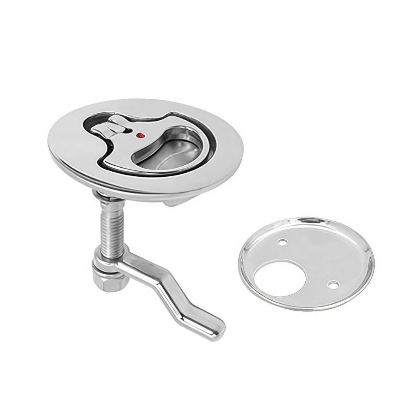 Easy Install Keyless Flush Mount Floor Lock Flush Pull Latches for Hatches Access Panels Round Deck Hatches