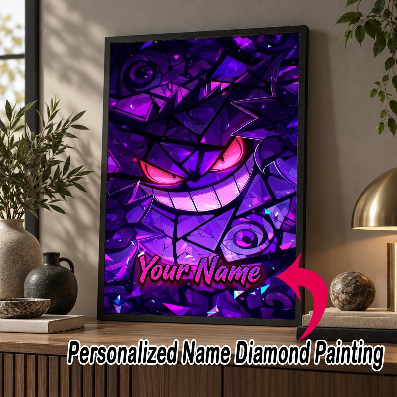Personalized Gengar Diamond Art Custom Name 5D Diamond Painting Full Drill DIY Craft